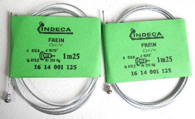 2 BRAKES CABLES INDECA CYCLE - Cables de frein 1.25m