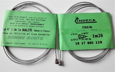 2 BRAKES CABLES INDECA CYCLE / MOBY - Cables de frein 1.20m