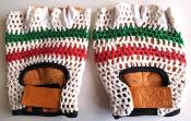 BICYCLE GLOVES COTON CROCHET AND LEATHER - Gants mitaine