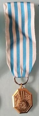 MEDAILLE ruban épingle veston 4 cm bleu/blanc