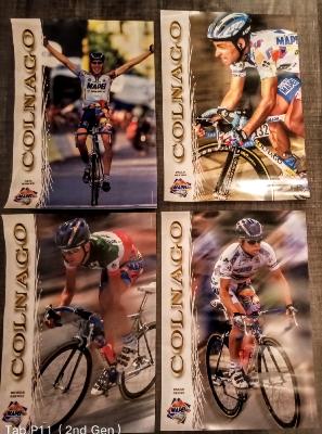  4 POSTERS COLNAGO 35x50cm - Freire - Bartoli - Merckx - Bettini