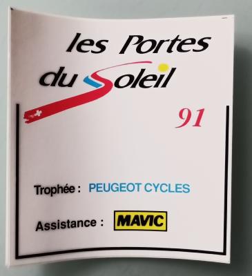 STICKER - 1 Autocollant Cyclosportive 91 LES PORTES DU SOLEIL