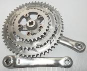 TRIPLE ALLOY CRANKSET  - 170 mm  - 30/42/52 T-  Pedalier triple alu-acier