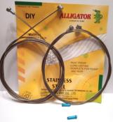 2 DOUBLE BRAKE CABLES ALIGATOR - Cables freins  2.00m 2 tetes