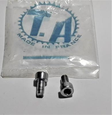 2 T.A BOTTLE CAGE SCREWS - 2 Vis porte bidon T.A acier chromées