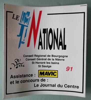 STICKER - 1 Autocollant Cyclosportive 91 LE NATIONAL