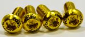 4 GOLD ALUMINUM BOTTLE CAGE SCREWS - 4 Vis porte bidon alu OR