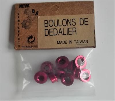 5 CHAINRING SCREWS - 5 Vis cheminées monoplateau rouge