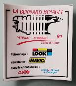 STICKER - 1 Autocollant Cyclosportive 91 LA BERNARD HINAULT