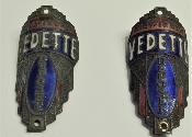 1 BICYCLE VEDETTE HEAD BADGE - 1 Plaque de cadre