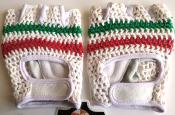 BICYCLE GLOVES COTON CROCHET AND LEATHER - Gants mitaine