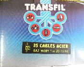 2 CABLES TRANSFIL GAZ MOBY- 2 Cables 1.20m