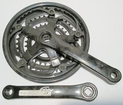 STEEL STEEL CRANKSET 28/38/50 - Pédalier acier 9/16