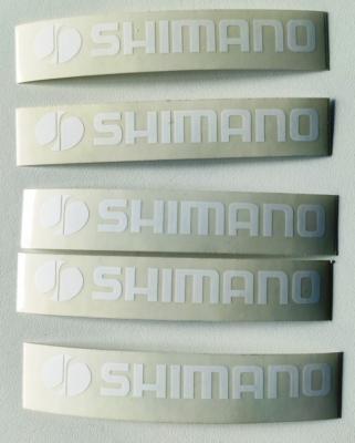 5 Shimano Stickers - 5 Autocollants Shimano blanc