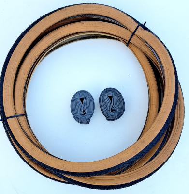 2 MICHELIN 35-541  20X1 3/8 Noirs/Bruns  + 2 chambres à air