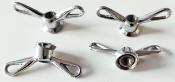 4 WING NUTS - 6.8 mm - 4 Papillons de roues 
