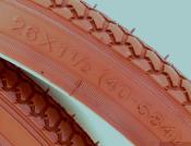 2 RED 40x584 - 26 X 1 3/8 x 1 1/2 - 650 X 40 B TIRES - 2 Pneus demi ballon rouge brique