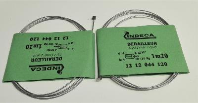 2 DERAILLEURS CABLES INDECA - Cables de derailleurs 1.20 m