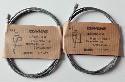 2 BRAKES CABLES PERACHE FREIN VELO- Cables de frein 1.25m