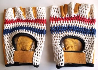 BICYCLE GLOVES COTON CROCHET AND LEATHER - Gants mitaine