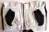 BICYCLE GLOVES COTON CROCHET AND LEATHER - Gants mitaine