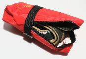 NYLON LEATHER SADDLE BAG - Sacoche de selle nylon rouge - Porte boyau