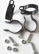 4 BLACK ALUMINUM  BOTTLE CAGE CLAMPS - 4 Colliers porte bidon alu noir