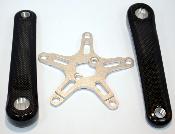 CARBONE CRANKSET ARMS 175 BCD 130 CARRE- Paire manivelles 9/16x20 F