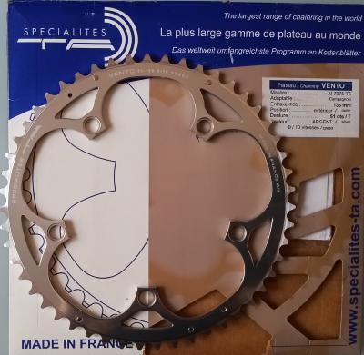 T.A VENTO ALUMINIUM CHAINRING - 51 - Plateau alu BCD 135 (Campa)