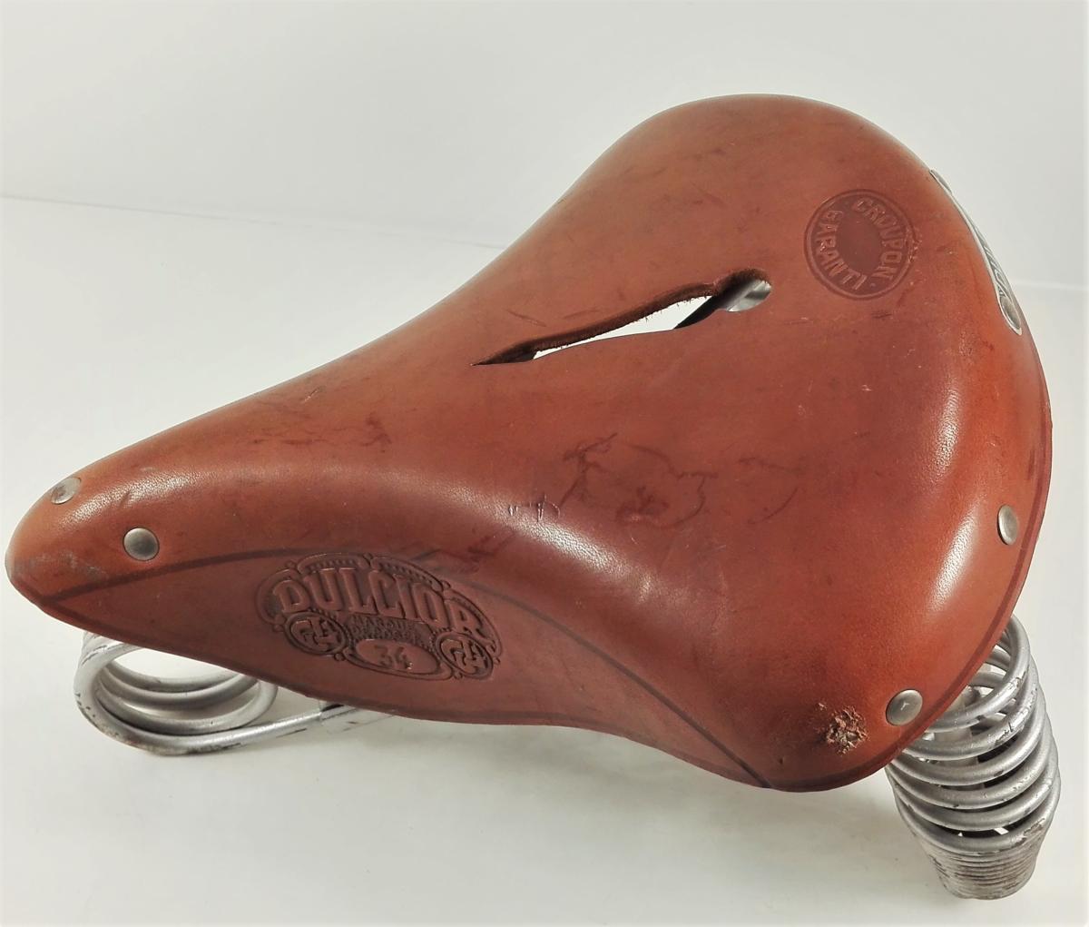 Selle de vélo en cuir Idéale Columbia leather saddle RARE vintage 