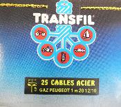 2 CABLES TRANSFIL GAZ PEUGEOT- 2 Cables 1.20m