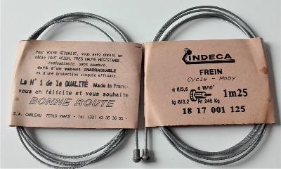 2 BRAKES CABLES INDECA CYCLE / MOBY - Cables de frein 1.25m