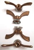4 SOVA BRONZE WING NUTS FRONT -8MM - 4 Papillons de roues Sova 8 mm. bronze