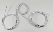 3 WHITE CABLE HOUSINGS  - 3 Gaines de frein blanches
