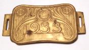 1 BRONZE 1933 BICYCLE FRENCH TAXE BADGE - 1 Plaque de cadre taxe