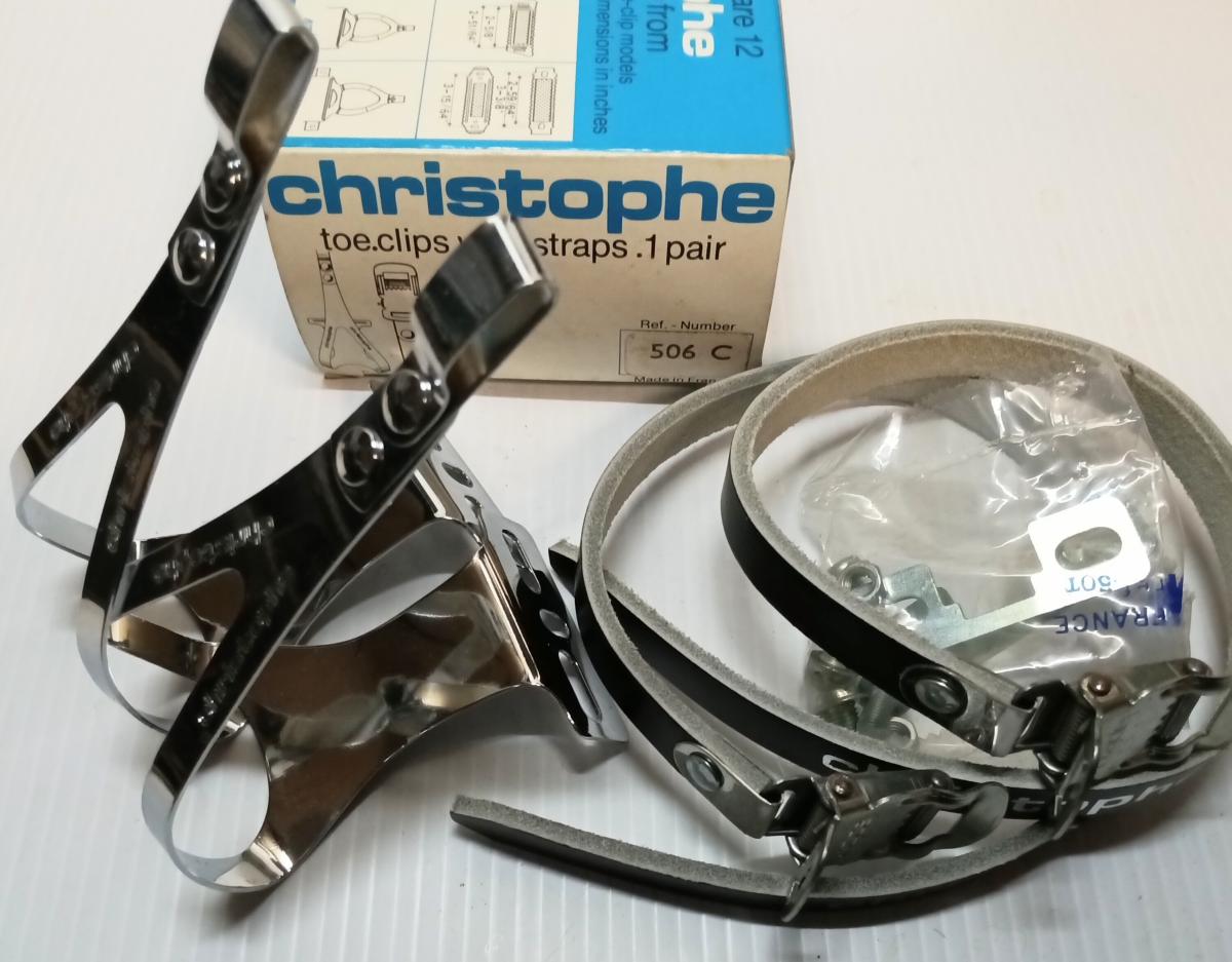Cale-pieds De Vélo Vintage CHRISTOPHE - Taille M, Années 1950-1970 - Occasion Fonctionnel