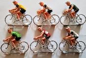 6 Miniatures cyclistes plastiques