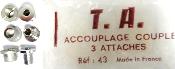  3 T.A 43 CHAINRING BOLTS - 3 Vis assemblage plateaux