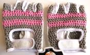 BICYCLE GLOVES COTON CROCHET AND LEATHER - Gants mitaine