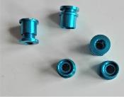 5 ALUMINUM CHAINRING BOLTS - 5 Vis cheminée plateau alu