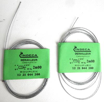 2 DERAILLEURS CABLES INDECA CAMPAGNOLO - Cables de derailleurs 2.00m