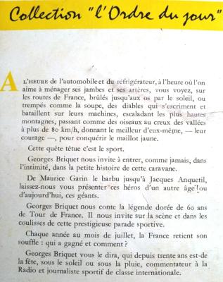 60 ans de TOUR DE FRANCE - BOOK - Livre - Georges BRIQUET 1962