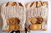 BICYCLE GLOVES COTON CROCHET AND LEATHER - Gants mitaine