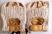 BICYCLE GLOVES COTON CROCHET AND LEATHER - Gants mitaine