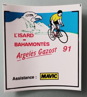 STICKER - 1 Autocollant Cyclosportive 91 L'ISARD BAHAMONTES